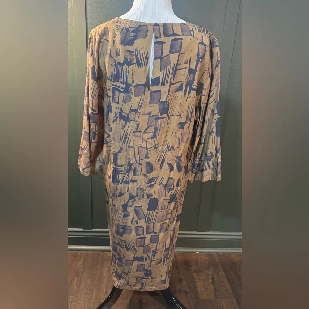 Wrap London Lyocell Patterned cinch waist midi Dress